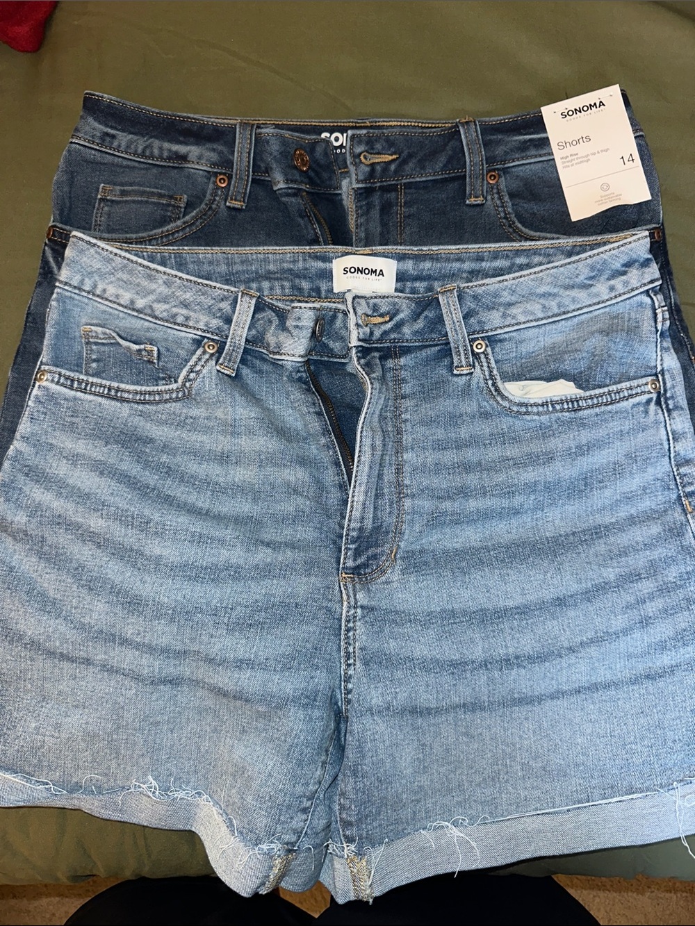 Sonoma Woman’s  Light and Dark Blue Denim Shorts Duo